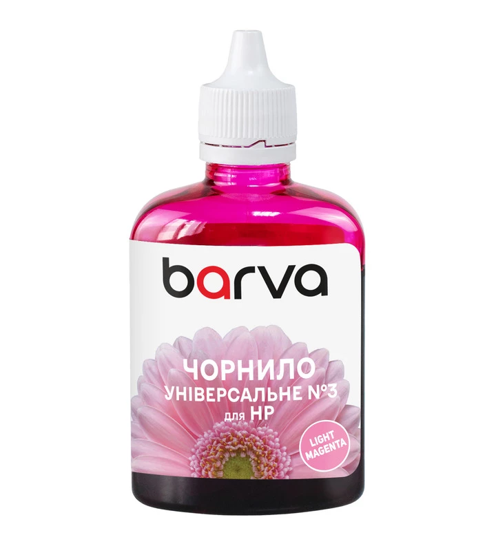 Чернила совместимые для HP универсальные №3 100 мл, водорастворимые, светло-пурпурные Barva (HU3-968), фото №:1