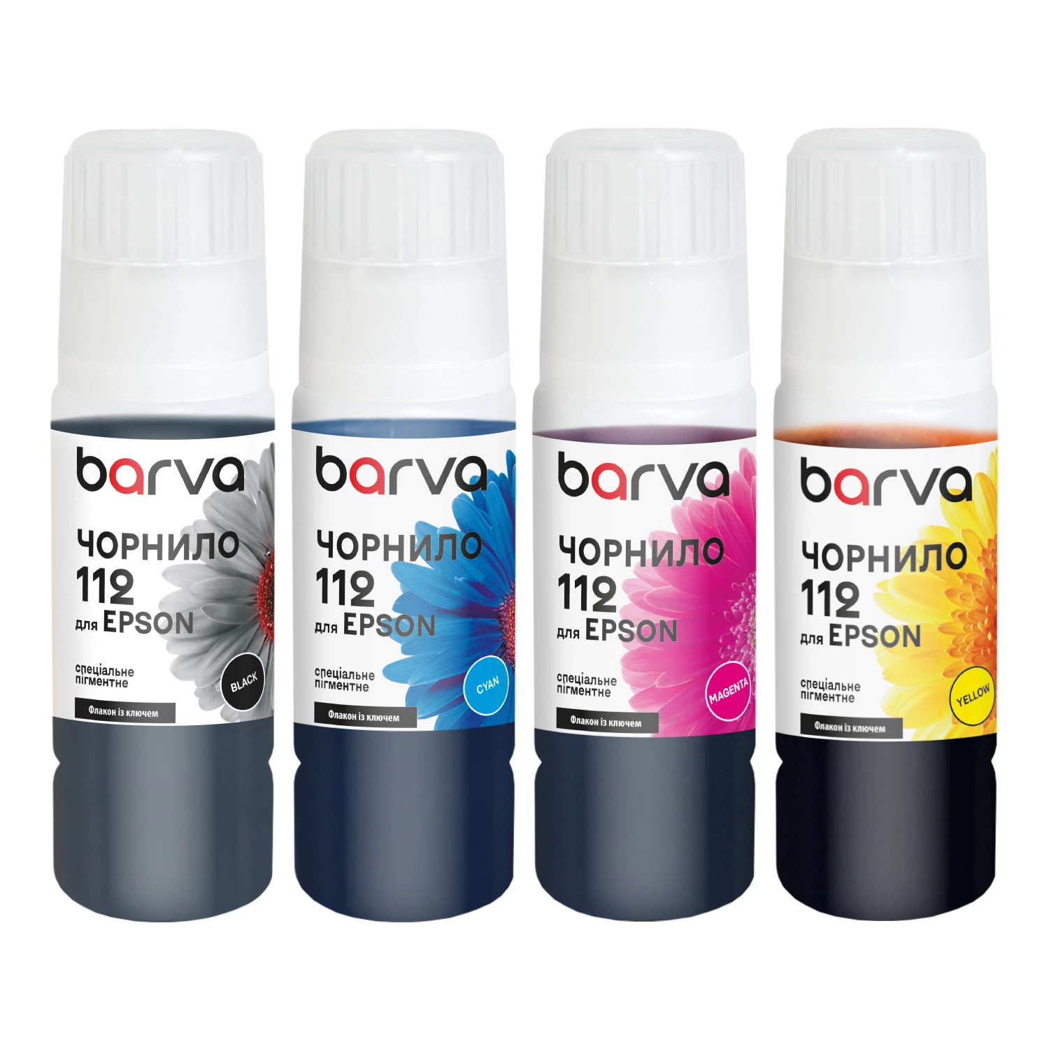 Комплект чернил для Epson 112 специальные 4x70 мл, OneKey, пигментные, BK/C/M/Y Barva (E112-070-MP)