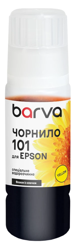 Чернила для Epson 101 Y специальные 70 мл, OneKey, водорастворимые, желтые Barva (E101-601e)