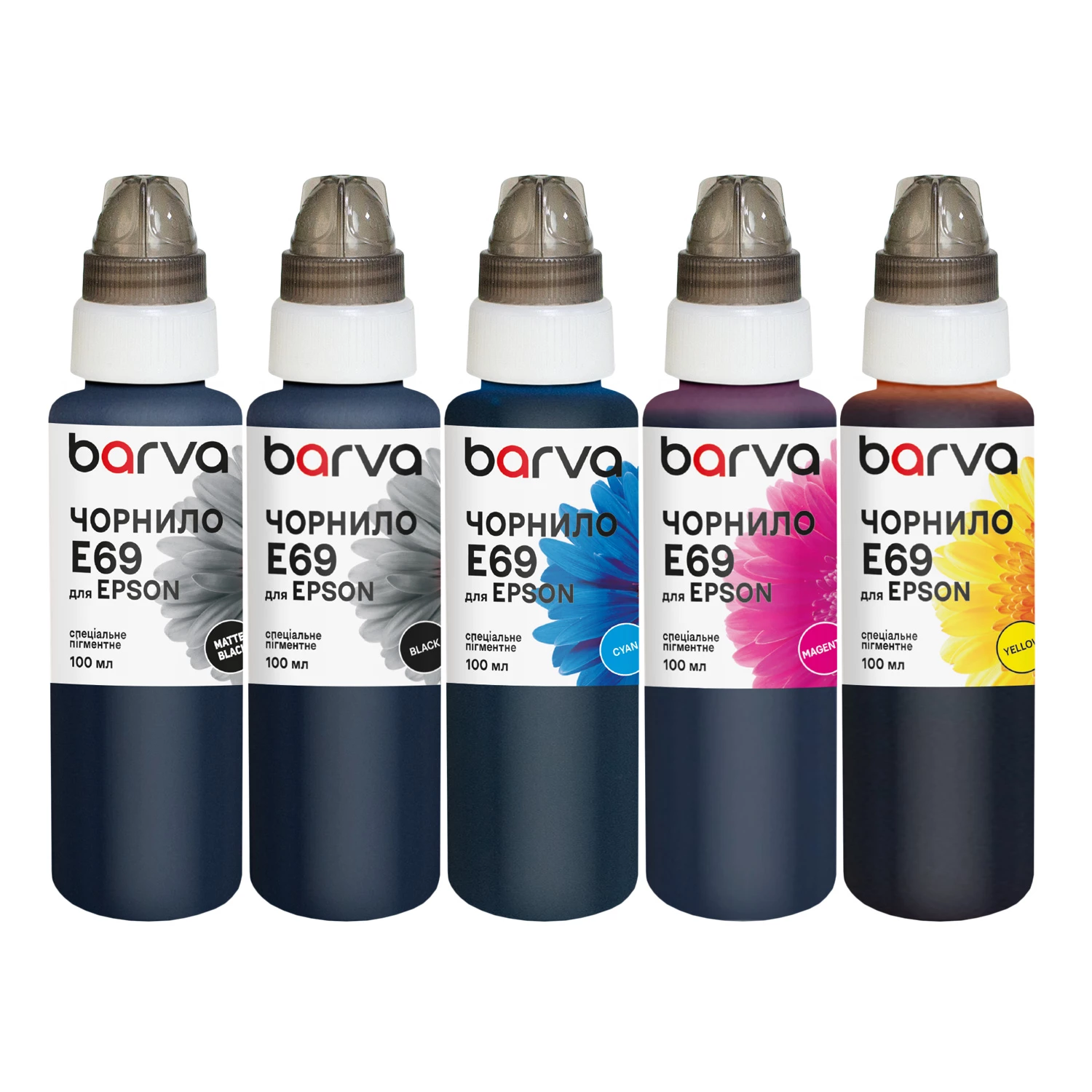 Комплект чернил для Epson T69 специальные 5x100 мл, пигментные, MB/PB/C/M/Y Barva (E69-100-2MP)