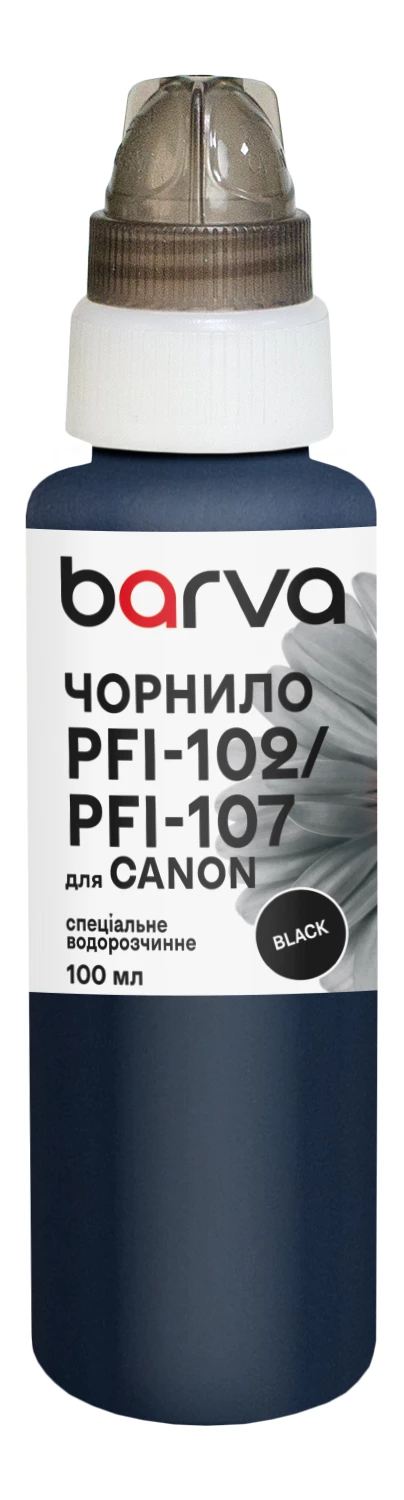 Чернила для Canon PFI-102/PFI-107 BK специальные 100 мл, водорастворимые, черные Barva (C107-884e)
