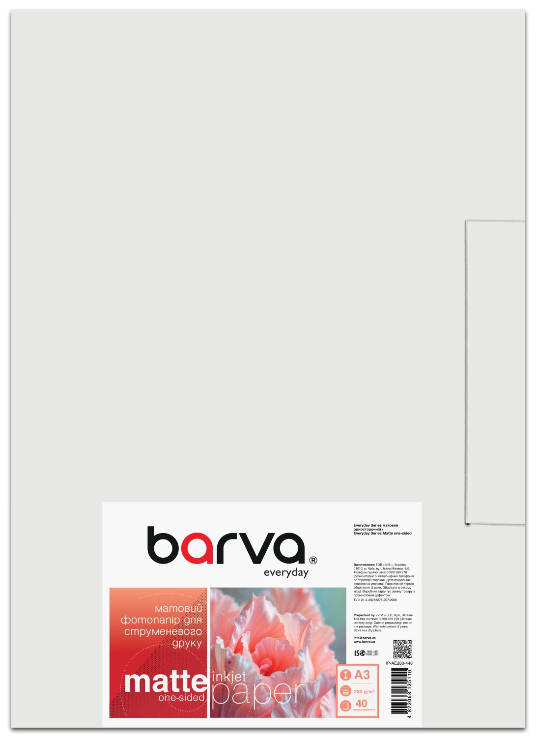 Фотобумага матовая 280 г/м2, A3, 40 л Everyday Barva (IP-AE280-448)