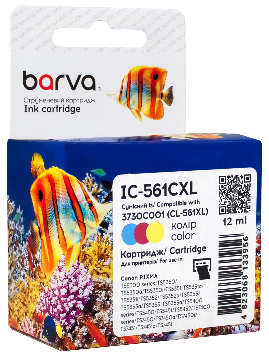 Картридж совместимый Canon CL-561 XL (3730C001) 300 стр, 3-х цветный Barva (IC-561CXL)