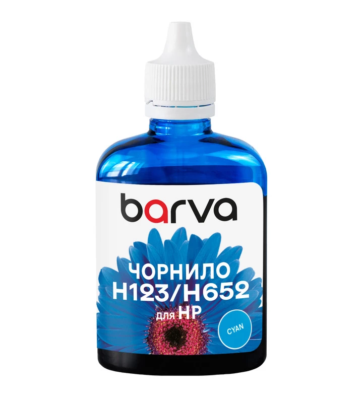 Чернила совместимые для HP 46/123/651/652 специальные 90 г, водорастворимые, голубые Barva (H652-532), фото №:1