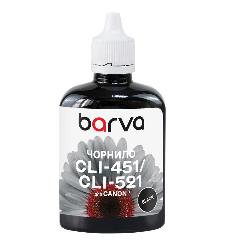 Чернила совместимые для Canon CLI-426/CLI-451/CLI-521 специальные 90 г, водорастворимые, черные Barva (C521-285)